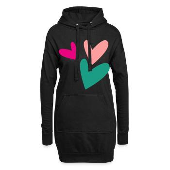 NOËL. ANNEE. ANNIVERSAIRE. RETRAITE. FÊTE DES PERE - Sweat-shirt à capuche long Femme - noir - Devant