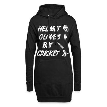 Helmet Gloves Bat Cricket - Hoodie-Kleid - Schwarz - Vorne