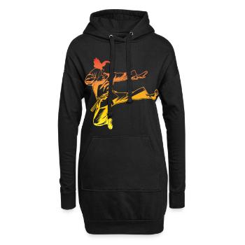 Vintage Karateka - Hoodie-Kleid - Schwarz - Vorne