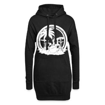Schlagzeug - Hoodie-Kleid - Schwarz - Vorne