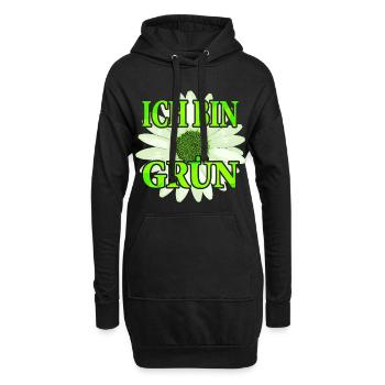 Ich bin Grün - Margariten Blume - Hoodie-Kleid - Schwarz - Vorne