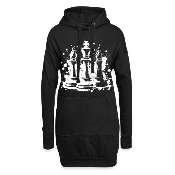 Schach Läufer und König - Hoodie-Kleid - Schwarz - Vorne