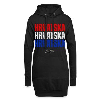 Drapeau croate, fierté croate - Sweat-shirt à capuche long Femme - noir - Devant