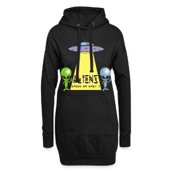 Extraterrestre vert ou gris ? - Sweat-shirt à capuche long Femme - noir - Devant