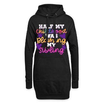 Frère ou sœur Sœur blâmant mon frère ou ma sœur - Sweat-shirt à capuche long Femme - noir - Devant