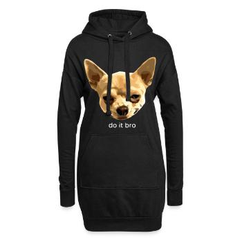 Motif chihuahua Portrait de chien Fais-le mec drôle - Sweat-shirt à capuche long Femme - noir - Devant