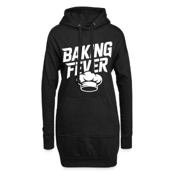 Backfieber Logo mit Kochmütze - Hoodie-Kleid - Schwarz - Vorne