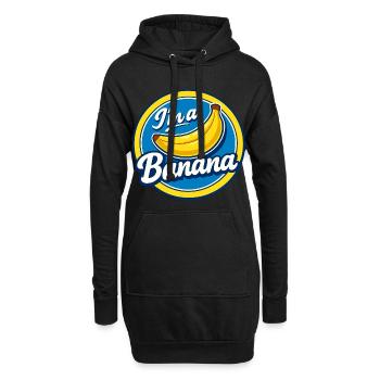 Banane Kostüm Karneval Obst Aufkleber Gelb Lustig - Hoodie-Kleid - Schwarz - Vorne