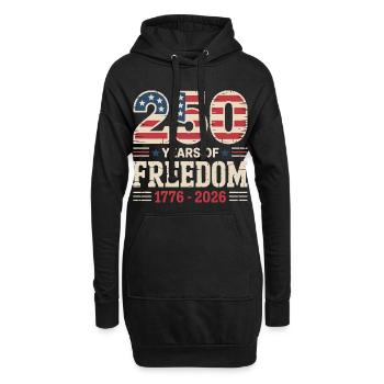 250 ans de conception de l’indépendance de la liberté américaine - Sweat-shirt à capuche long Femme - noir - Devant