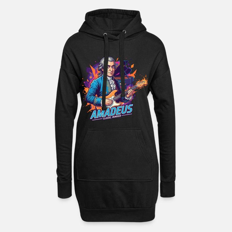 Amadeus Time - Hoodie-Kleid - Schwarz