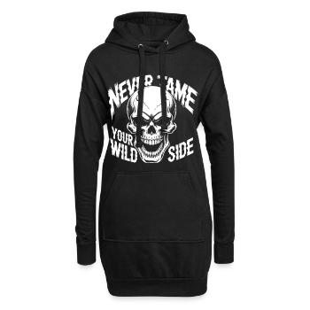 Never Tame Your Wild Side Skull – Gothic Design - Hoodie-Kleid - Schwarz - Vorne