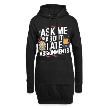 Professeur de lycée Demandez-moi des sujets de la matière - Sweat-shirt à capuche long Femme - noir - Devant