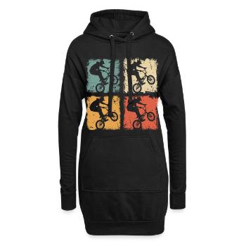 BMX Biker Trick Im Vintage Stil - Hoodie-Kleid - Schwarz - Vorne