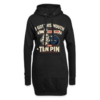 Bowling-Humor Lustiger Sportgeschenk - Hoodie-Kleid - Schwarz - Vorne