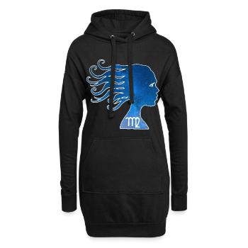 Vierge et univers - Sweat-shirt à capuche long Femme - noir - Devant