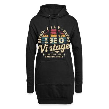 Vintage July 1980 Retro Limited Edition - Hoodie Dress - black - Front