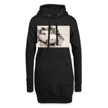 500 voitures classiques - Sweat-shirt à capuche long Femme - noir - Devant
