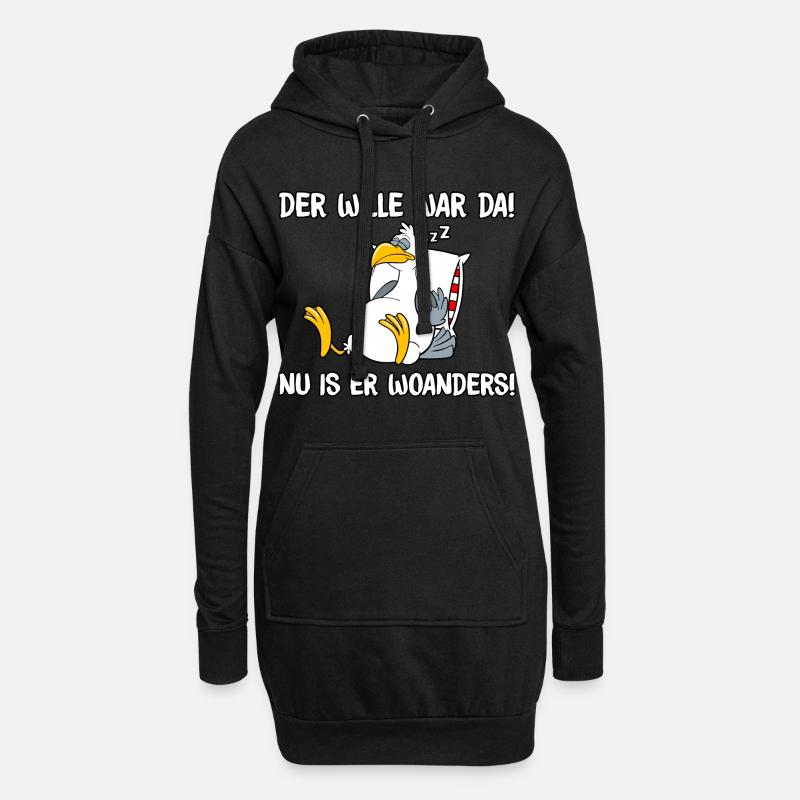 Der Wille war da - Hoodie-Kleid - Schwarz