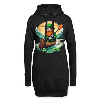 St. Patrick's Day Kleeblatt Kajak - Hoodie-Kleid - Schwarz - Vorne