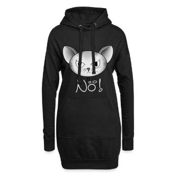 Katze Nö - Hoodie-Kleid - Schwarz - Vorne