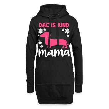 Chien teckel - Sweat-shirt à capuche long Femme - noir - Devant