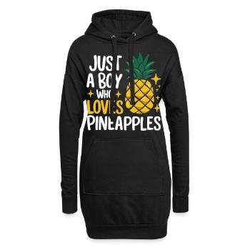 Ananas tropische hawaiianische Frucht - Hoodie-Kleid - Schwarz - Vorne
