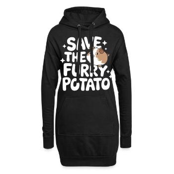 Meerschweinchen - Hoodie-Kleid - Schwarz - Vorne