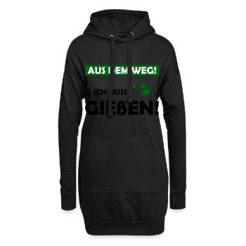 Garten gießen - Hoodie-Kleid - Schwarz - Vorne
