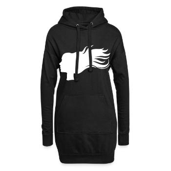 Fille fille - Sweat-shirt à capuche long Femme - noir - Devant