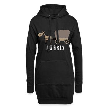 Hü Brid - Hoodie-Kleid - Schwarz - Vorne