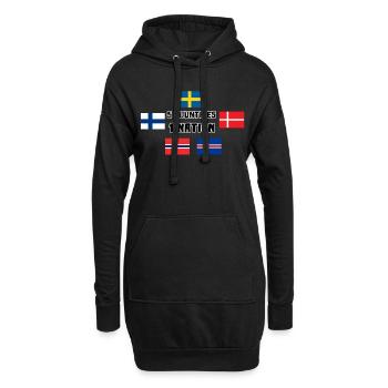 5 pays 1 nation Scandinavie drapeaux cadeau - Sweat-shirt à capuche long Femme - noir - Devant