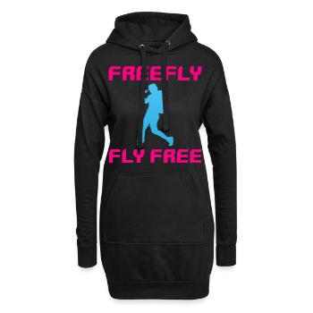 Lustiges Fallschirmspringen Fallschirmspringer - Hoodie-Kleid - Schwarz - Vorne