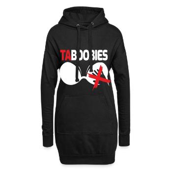 Titten Spruch Busen Tabu Möpse Verbot Taboobies - Hoodie-Kleid - Schwarz - Vorne