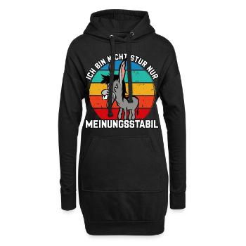 Ich bin nicht stur - nur meinungsstabil Esel - Hoodie-Kleid - Schwarz - Vorne