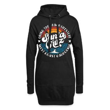 Santa Cruz California vintage retro Surfing Stadt - Hoodie-Kleid - Schwarz - Vorne