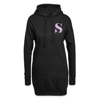 Buchstabe S - Hoodie-Kleid - Schwarz - Vorne