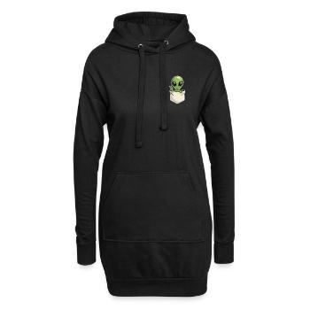 Alien dans la poche Paix Science fiction - Sweat-shirt à capuche long Femme - noir - Devant