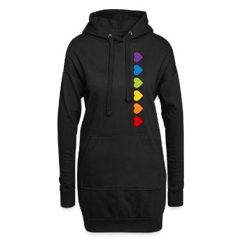 LGBT CSD LGBTQ+ HERZ REGENBOGEN HERZEN PRIDE MONTH - Hoodie-Kleid - Schwarz - Vorne