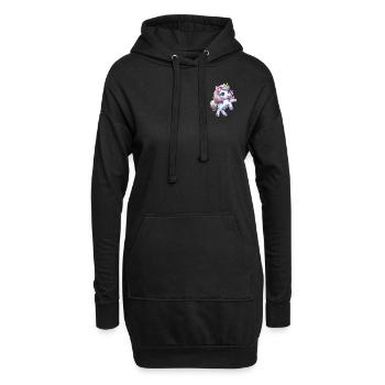 Kleines Einhorn - Hoodie-Kleid - Schwarz - Vorne