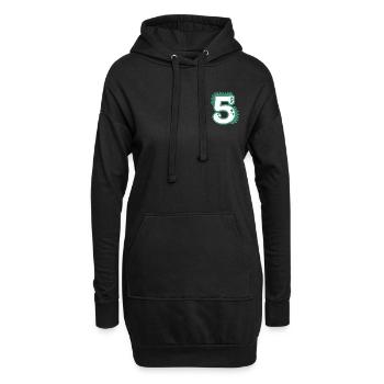 Zahl 5 - Hoodie-Kleid - Schwarz - Vorne