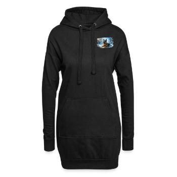 Berger allemand dans un paysage hivernal magique - Sweat-shirt à capuche long Femme - noir - Devant