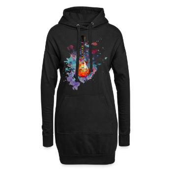 Guitare Ampli guitare électrique Les Paul Gift - Sweat-shirt à capuche long Femme - noir - Devant