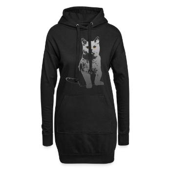 süße Katze Britisch Kurzhaar BKH Katzen Geschenk - Hoodie-Kleid - Schwarz - Vorne