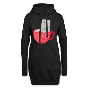 BKH Katze in einer Tasse Kaffee Katzen Geschenk - Hoodie-Kleid - Schwarz - Vorne