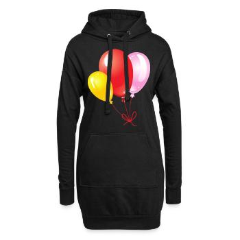 Luftballons - Hoodie-Kleid - Schwarz - Vorne