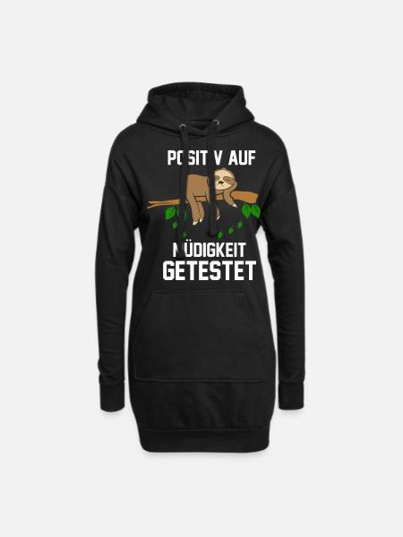 Positiv Muedigkeit getestet Chillen Relax Faultier - Hoodie-Kleid - Schwarz
