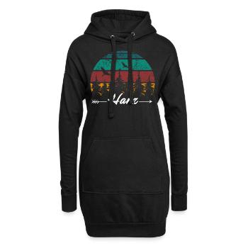 Harz Gebirge Brocken Bergsteigen - Hoodie-Kleid - Schwarz - Vorne
