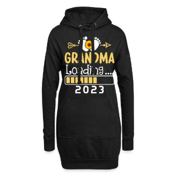 2023 Oma Loading Werdende Oma Großmutter Großmama - Hoodie-Kleid - Schwarz - Vorne