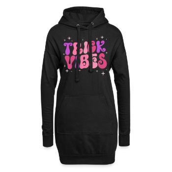 Trick Vibes Witz Lustiges Halloween - Hoodie-Kleid - Schwarz - Vorne