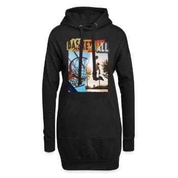 Basketball Basketballspieler Dunking Sport Spieler - Hoodie-Kleid - Schwarz - Vorne